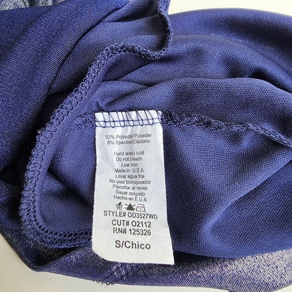 NWT Windsor Navy Blue Metallic Pencil Dress Long Sleeve Stretch Bodycon Bling S - Picture 14 of 16